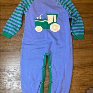 Blue and Green Tractor Baby Onesie